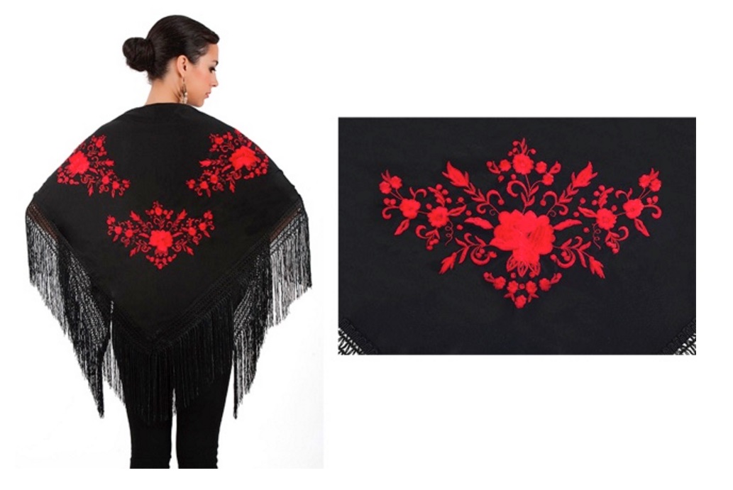 Black with Red Embroidered in stocked item